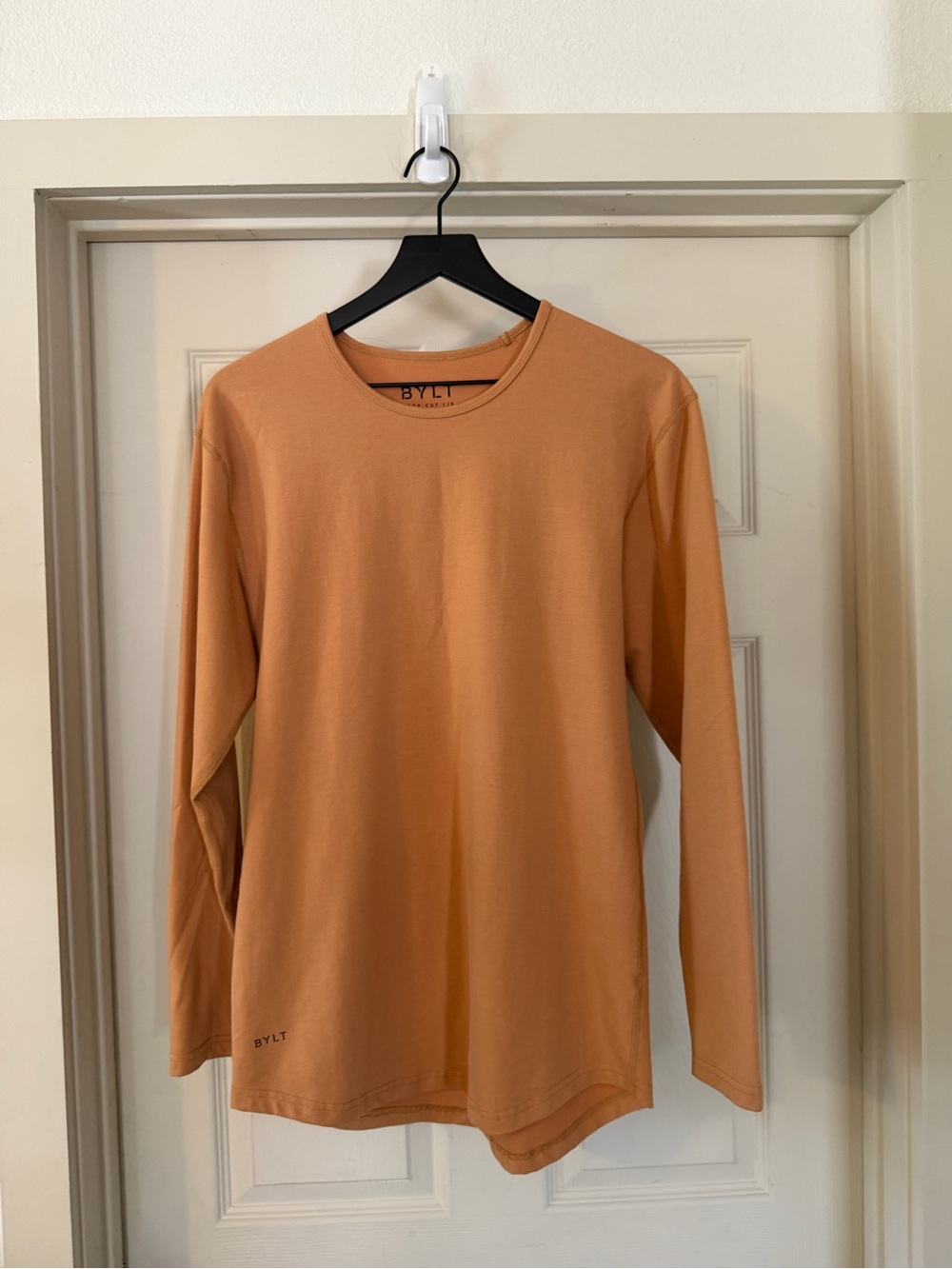 BYLT Drop cut Basics Men's Long-Sleeve Crewneck in Burnt Orange Sz M